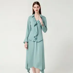 [MEIN] ELEGANT Setelan Casual model Simple Wanita Biru Lengan Panjang 5487 Blazer Atasan