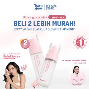 [FLASH SALE] This is Your Twin Pack Glowing Everyday Shooting Refreshing Face Spray 75ml | Mengandung 2% Niacinamide, Rosa Canina | Sebagai Pencerah Wajah Cocok Untuk Kulit Kering, Berjerawat, dan Kusam