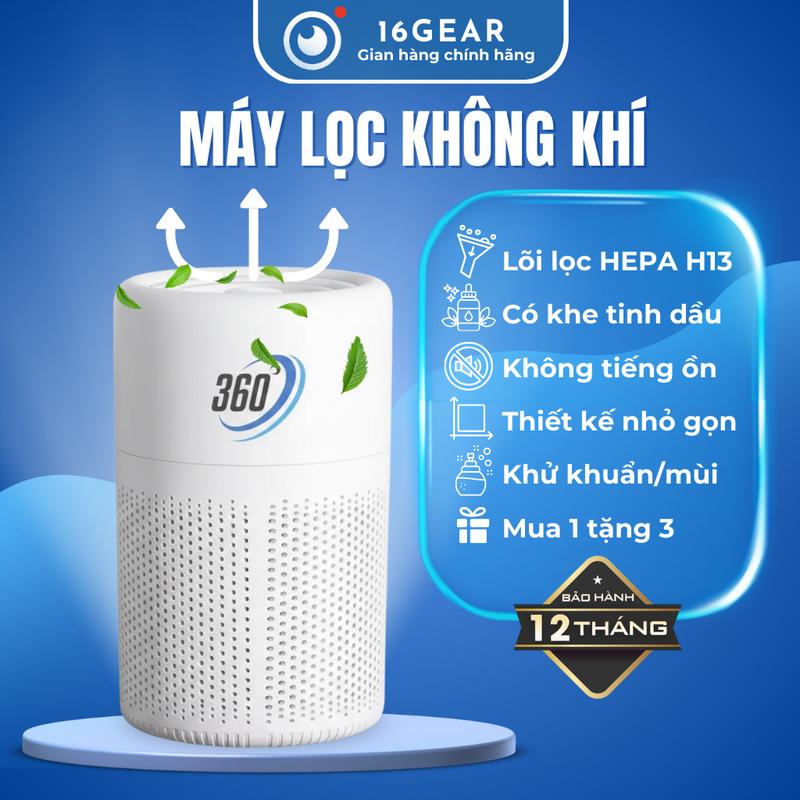 Máy Lọc Không Khí Mini K1 Diệt Khuẩn Khử Mùi  HEPA H13, Màng Than Hoạt Tính, Lọc Bụi Mịn, An Toàn