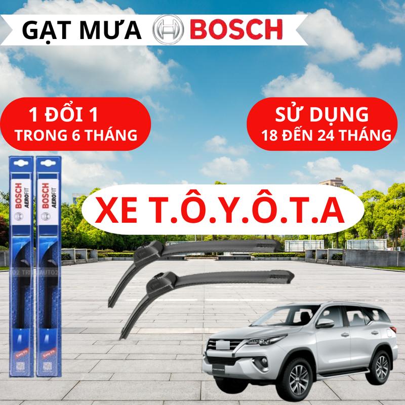  Bộ gạt mưa xe ô tô của BO.SCH lưỡi gạt mưa ô tô xương mềm lưỡi silicon siêu sạch : Camry Vios Altis Fortuner Innova,.. Cao Su gạt mưa chính hãng gạtmưaôtô 