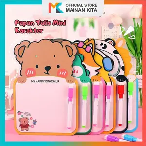 MK633 Papan Tulis Mini Anak Motif Kartun Lucu Gratis Spidol Bisa Dihapus dan Digantung - Stationery Karton Toys