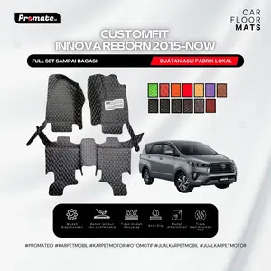 [Promate.id] Custom Car Mats Leather Toyota Kijang Innova Reborn 2015-NOW - Karpet Mobil Promate Toyota Kijang Innova Reborn 2015-NOW Kulit Waterproof Premium - Bisa COD Orange