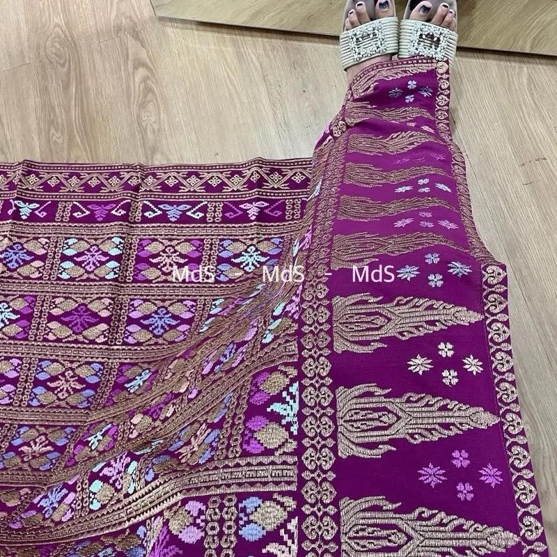 MdS Kamen Kamben Lembaran Songket Bordir Premium Motif Kotak Klasik 0