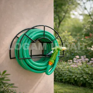 Gantungan Selang Air Taman / Gantungan Selang Air Besi - Tahan Karat - Mudah Dipasang - Kapasitas Besar