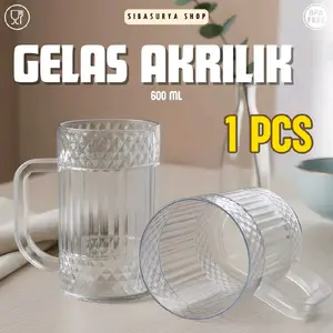 GELAS BEER AKRILIK 1 PCS BENING - Kapasitas 600 ml BPA FREE