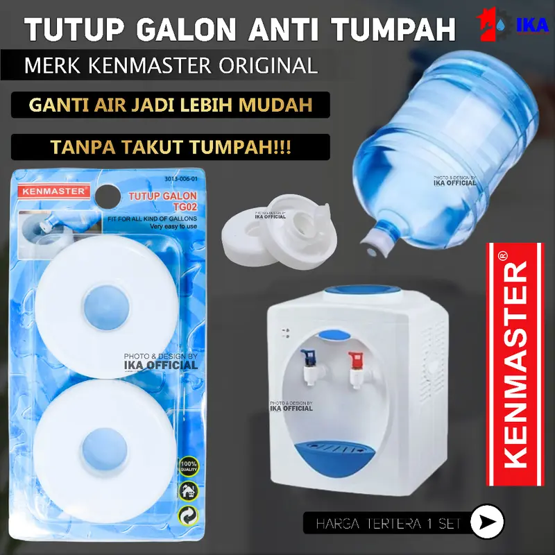 KENMASTER TUTUP GALON ANTI TUMPAH 2PCS TG02 Kenmaster TG02 TUTUP Aqua Galon Dispenser Anti Tumpah 2 pcs 0