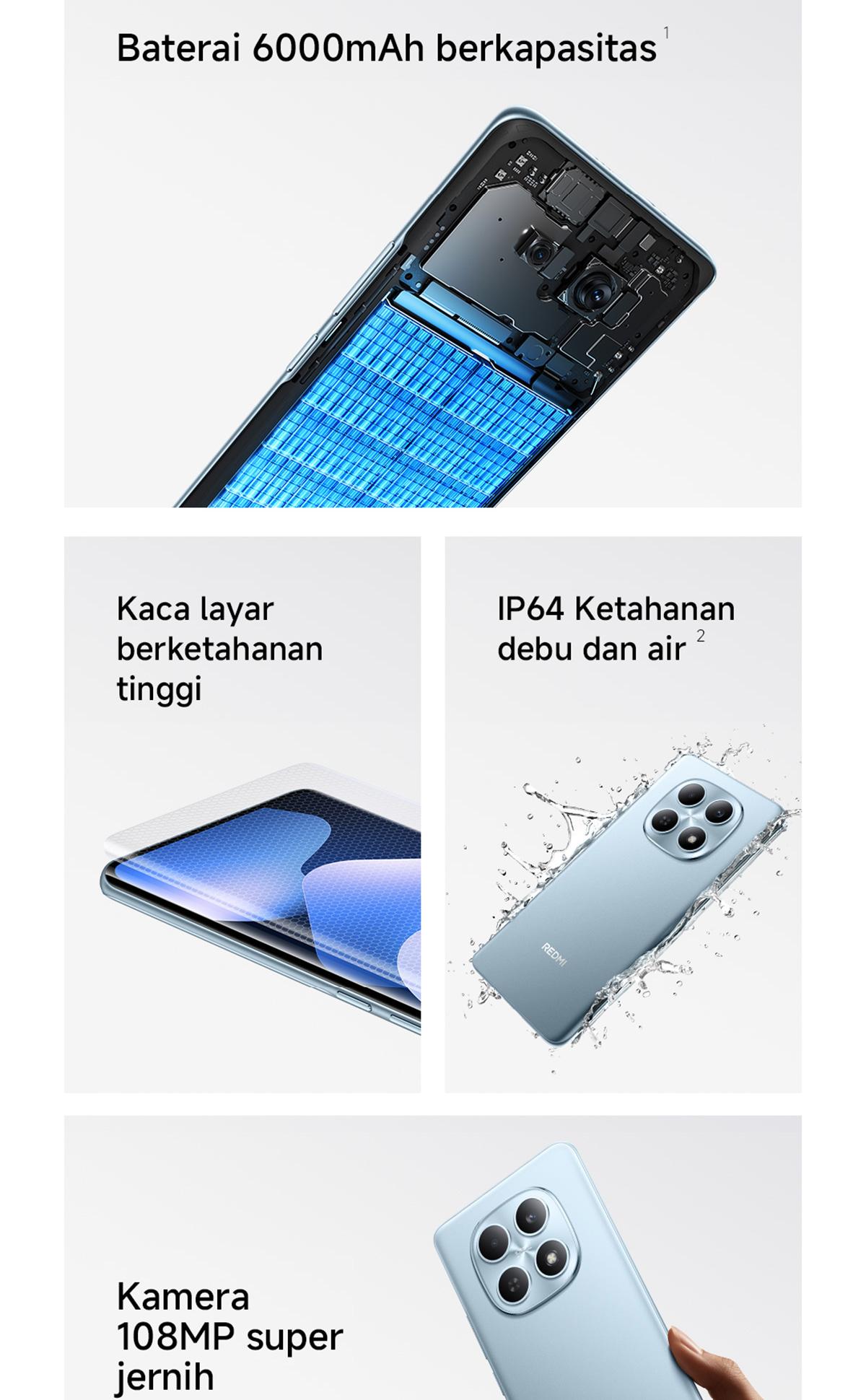 Xiaomi Redmi Note 15 (8/128 GB) (8/256 GB) | Baterai besar 6000mAh | Kaca layar dengan daya tahan tinggi | IP64 Ketahanan debu dan air | Kamera super jernih 108MP | Layar AMOLED FHD+ 6,77" | NFC [Xiaomi Official Store]