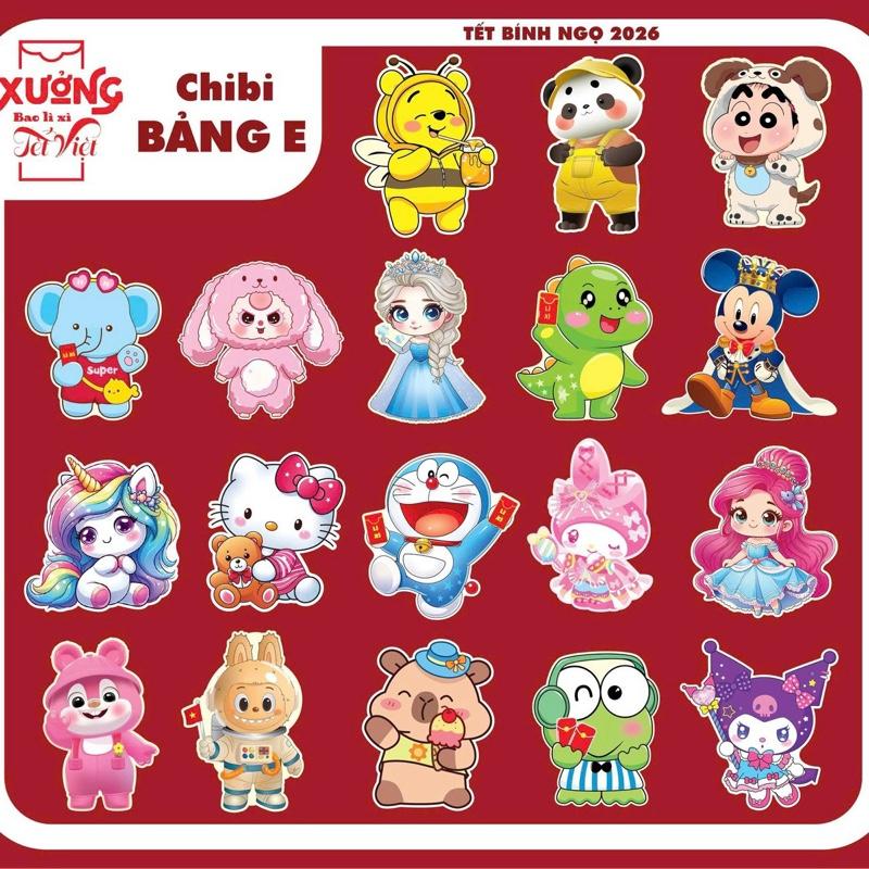 Combo 50-100 Bao Lì Xì Labubu Capybara Hoạt hình cute 2026 lì xì con