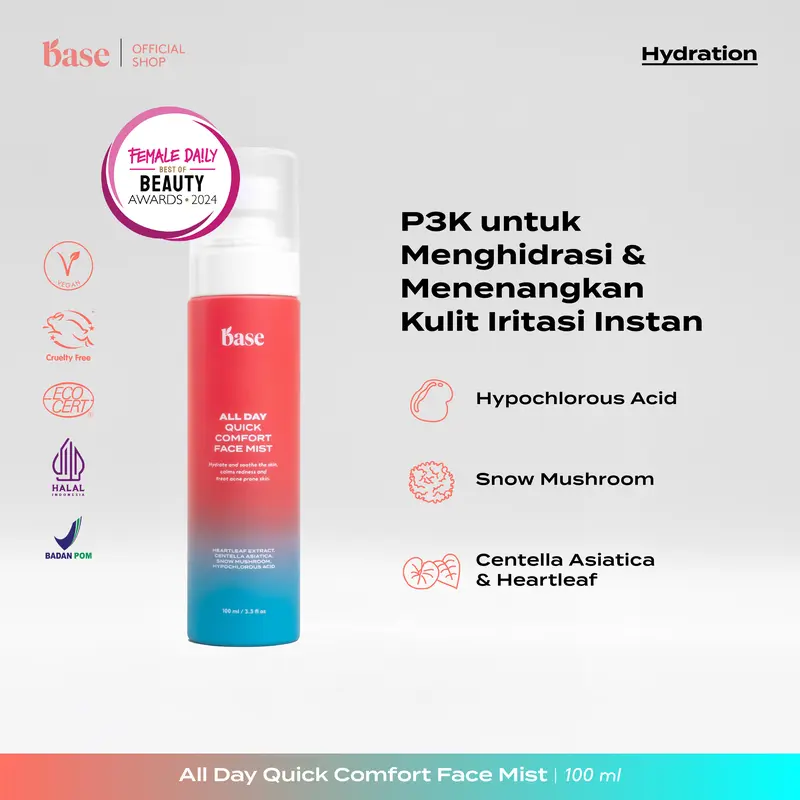 [LAGI VIRAL] BASE All Day Quick Comfort Face Mist Hypochlorous Acid Anti bakteri lawan Jerawat &  Iritasi 0