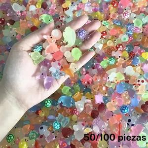 50pcs/100pcs Mini Animales Luminosos híbridos para Fiesta, Pato Luminoso, Delfín, Rana, Conejo, Tortuga, Sculpture, Plug And Play, No requiere electricidad, Adecuado para Jardín, Fiesta, Acuario, Decoración de Casa de Muñecas