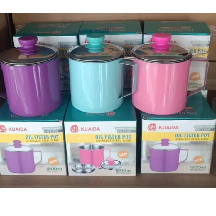 Oil Pot 1,3 Liter Tempat Saringan Minyak Bekas Goreng Stainless 12,5cm 2