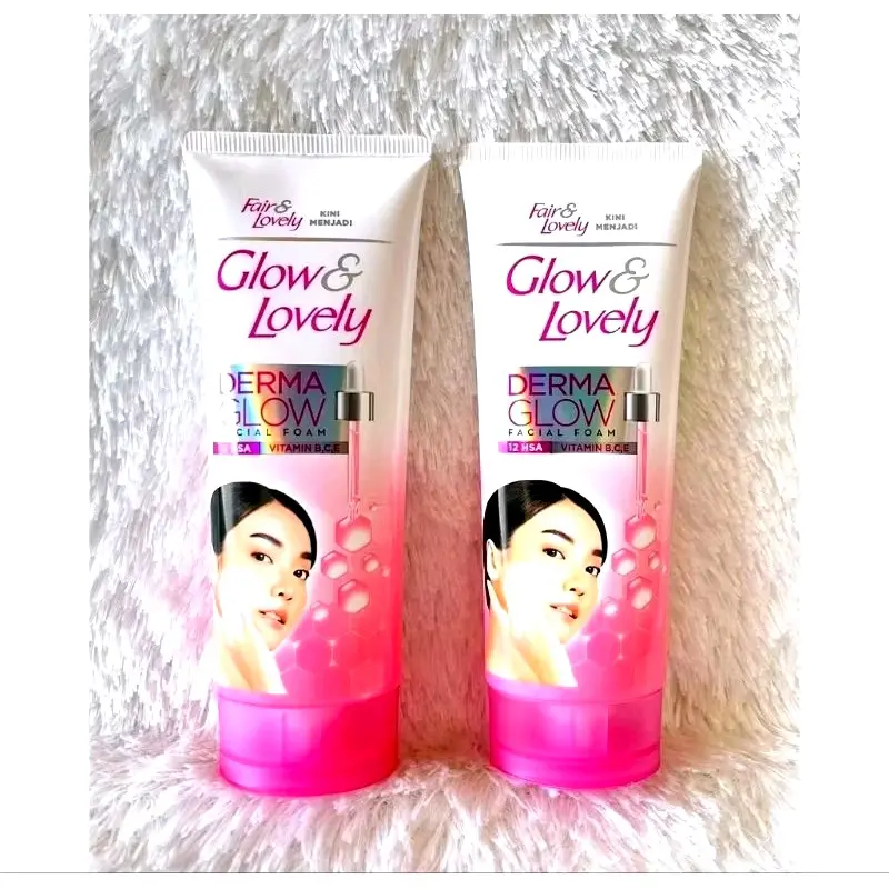 2 PCS Glow & Lovely Derma Glow Faical Foam 100gr paket hemat pembersih wajah