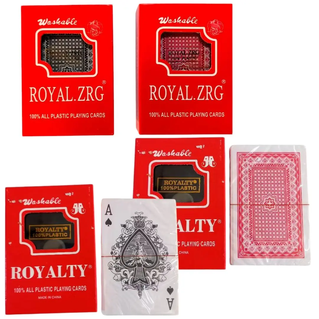 Kartu remi royal waterproof anti air / Permainan remi royalty merah - hitam anti air free mika termurah Game Card Toys Plastik