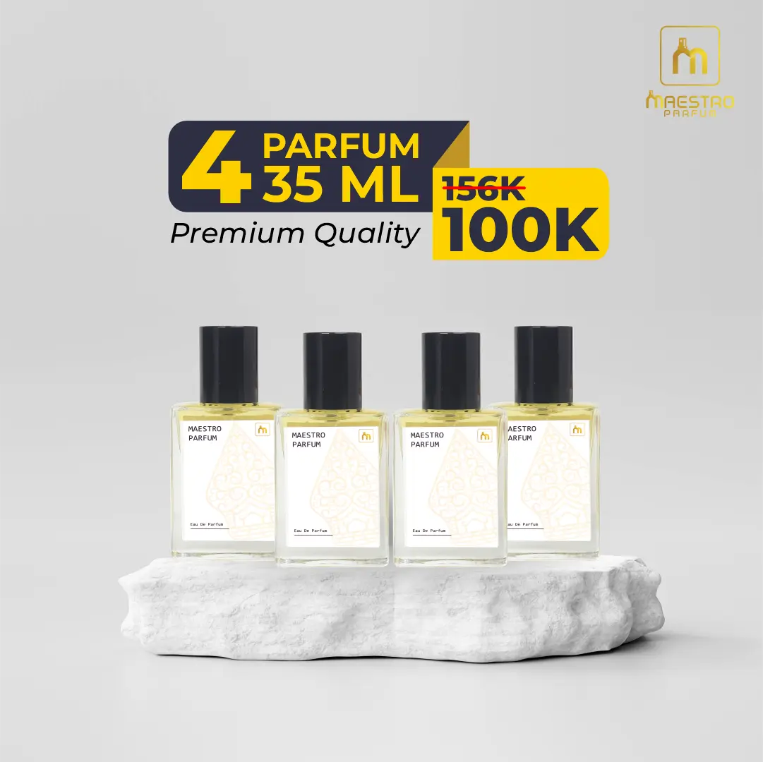 Maestro Parfum Kombo 100k 35ML 4Pcs Bebas Pilih Aroma Perfume Wanginya