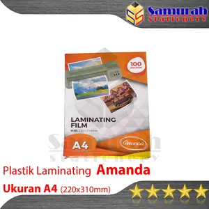 Plastik Laminating Film A4 Amanda 100 Micron - isi 100 lembar 220 x 310 mm / Per Pak