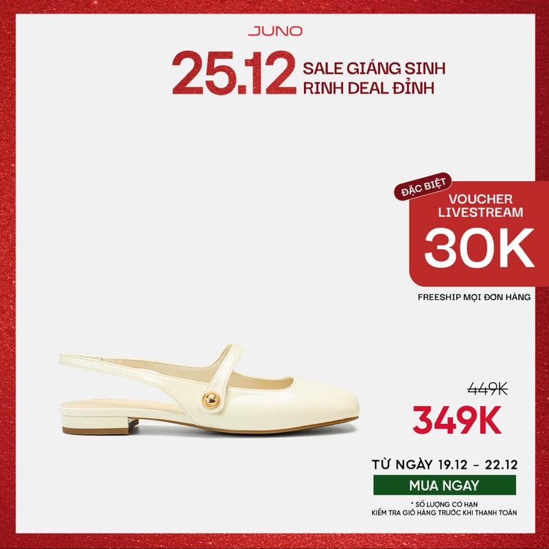  JUNO Giày Búp Bê Slingback Mũi Tròn - BB03134 