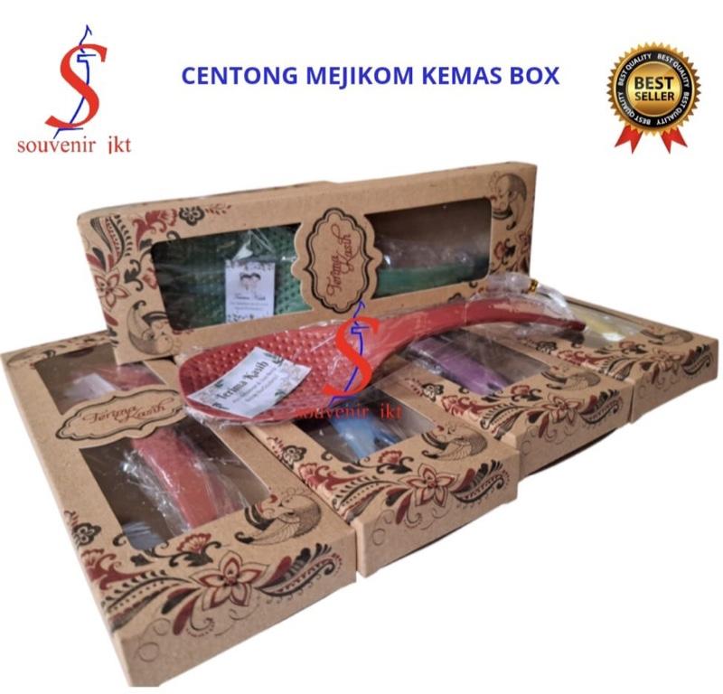 Isi 50pcs Souvenir Pernikahan Centong Nasi Kemas Box Rustik free kartu ucapan bisa reques nama