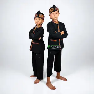 SetelPangsi anak seragam sd baju adat tradisional motif batik jawa cokelat terbaru COD acara sekolah Fashion