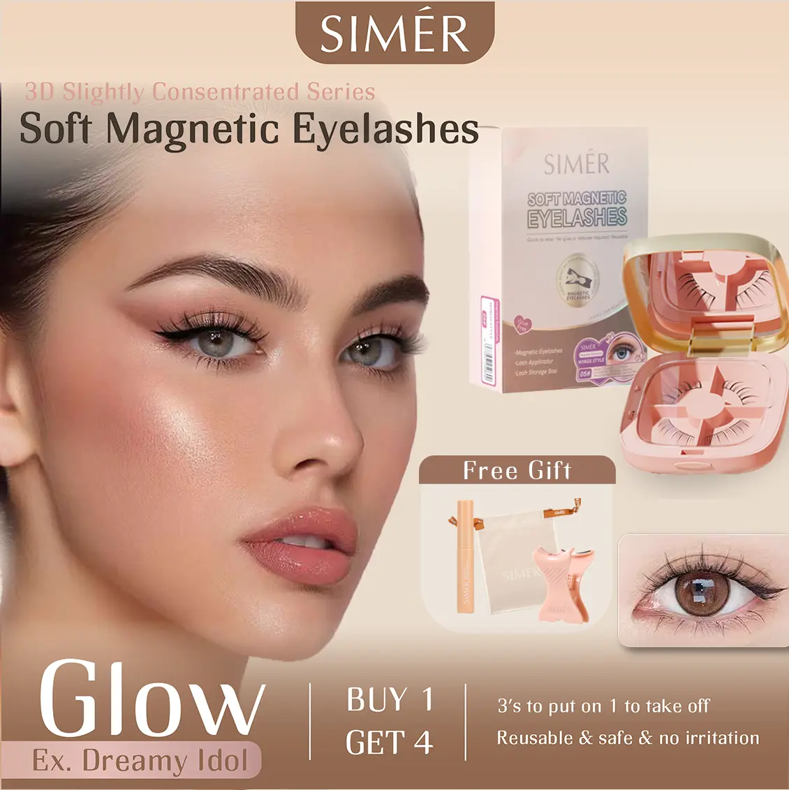 GLOW - Magnetic Eyelashes for Photoshoots and Selfies Bulu Mata Magnet Viral
