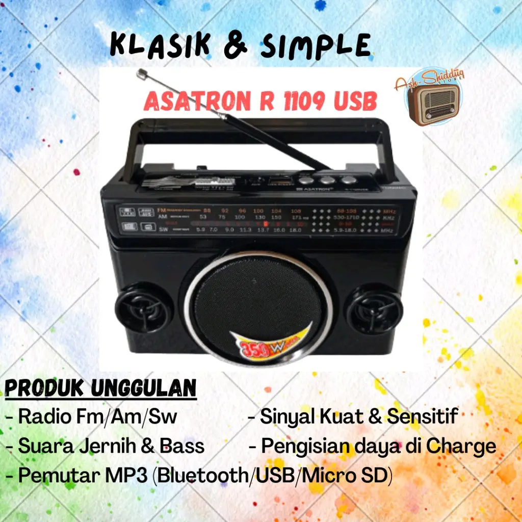 Radio Asatron 1109 Am Fm Sw Usb Bluetooth