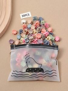Set de 30 piezas de Pasadores para el cabello en forma de flor para niñas, Pinzas pequeñas para el cabello de Color Morandi, Pasadores para flequillo con borde de mariposa, Colores aleatorios