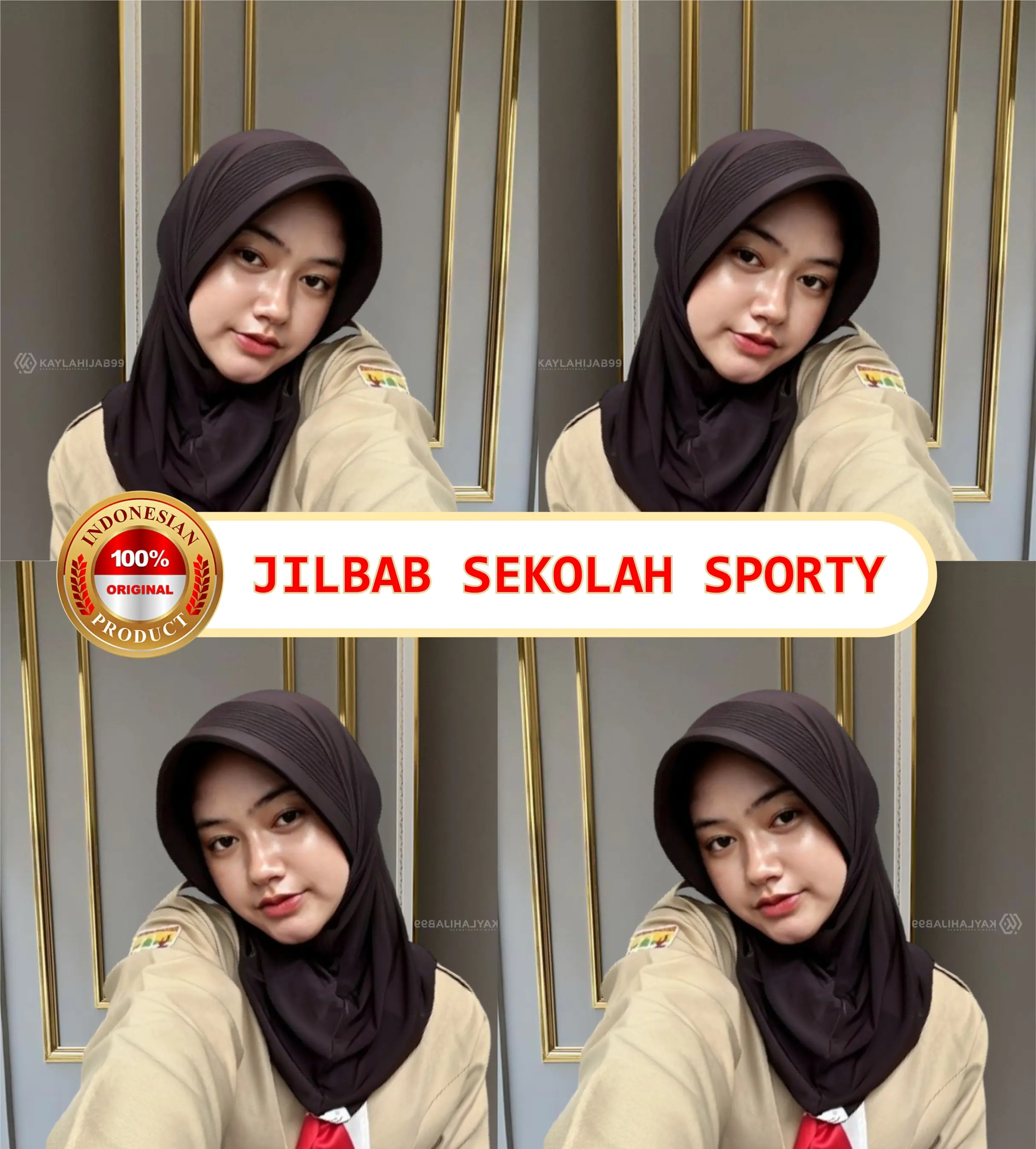 Kerudung Sekolah DINAMICASPORT Jilbab Bahan Jersey Lembut Bergo Standar Pad Linear Sport Muslim Premium Sporty Pet Tebal Simpel Instan Kasual Grey Instant Hijab