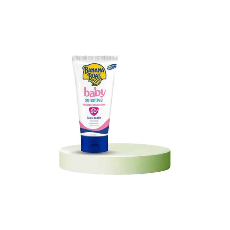 Banana Boat Baby Sensitive Mineral Sunscreen Anak Lotion SPF 50+ 90 ml - Free Gift Mamypoko Wipes Tisu Basah 4
