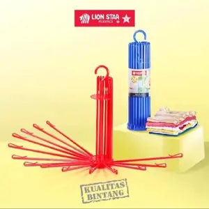 GANTUNGAN BAJU/GANTUNGAN POPOK BAYI/FOLDING HANGER BY LION STAR ORIGINAL 100% Plastik