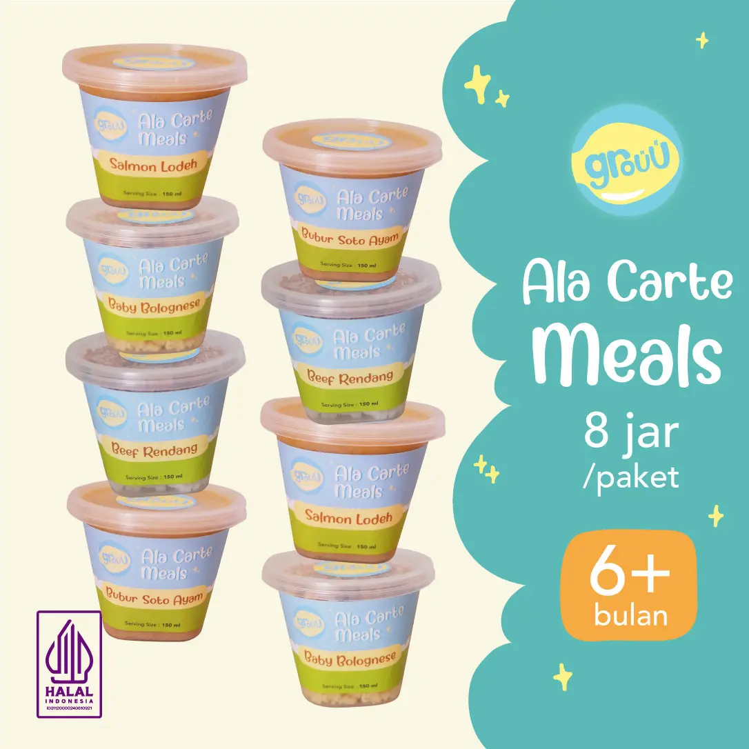 Grouu - Bubur Bayi MPASI - Alacarte Meal 8 Jar - Makanan Bayi