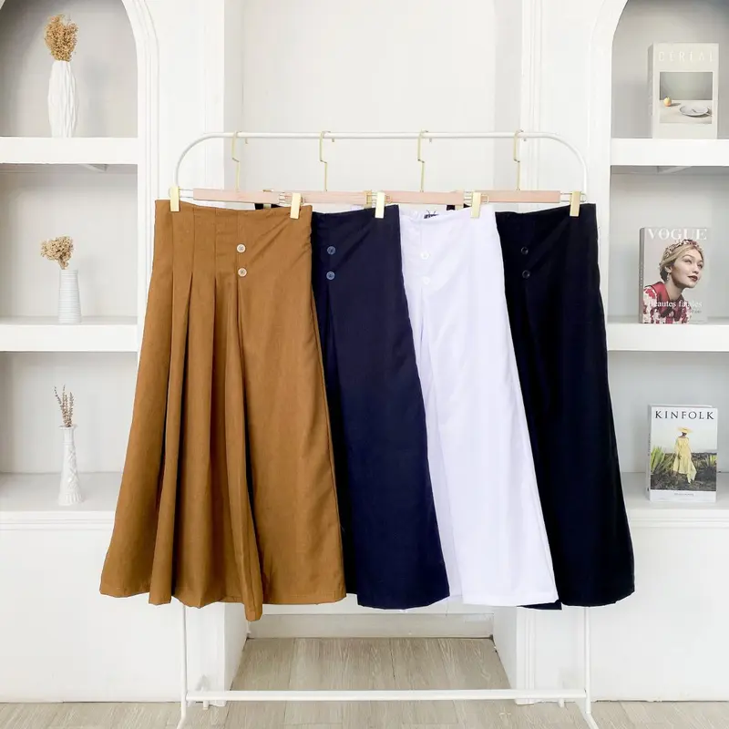 Celana Kulot Katun Barens Pants - Celana Panjang Casual Wanita Linen Rocela Bawahan Muslim Celana Kekinian 1