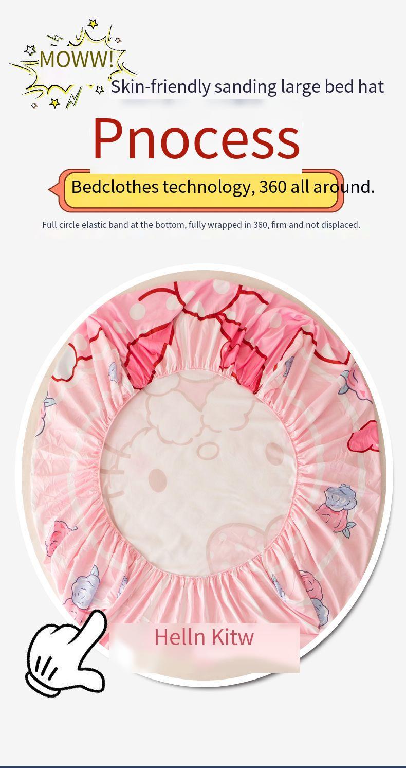 Product Introduction of Spot！ cartoon KT sheets / mattress cover Cadar Fitted Sheet Cute Cartoon bed sheet Suitable for single queen king size 44