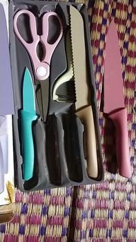 Product Review of Pisau Set 6IN1 Warna Warni Kode 600 - Corrugated Kitchen Knife Kitchenware - Pisau Roti - Pisau Stainless from A**a 1