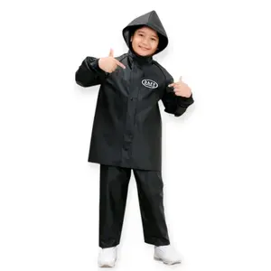 Jas Hujan Anak Setelan Jacket dan Celana Usia 7- 13 Tahun Kuat Elastis Anti Rembes Mantel Anak Bahan PVC
