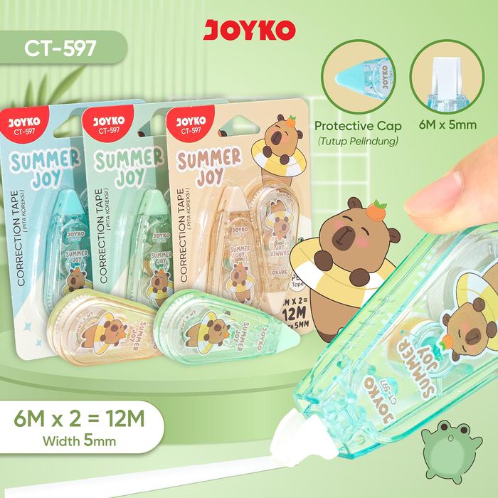 Gambar JOYKO Pita Koreksi Correction Tape CT-597 6Meter 1 Set Isi 2 Pcs Summer Joy dari Joyko Indonesia Kota Administrasi Jakarta Utara Tokopedia