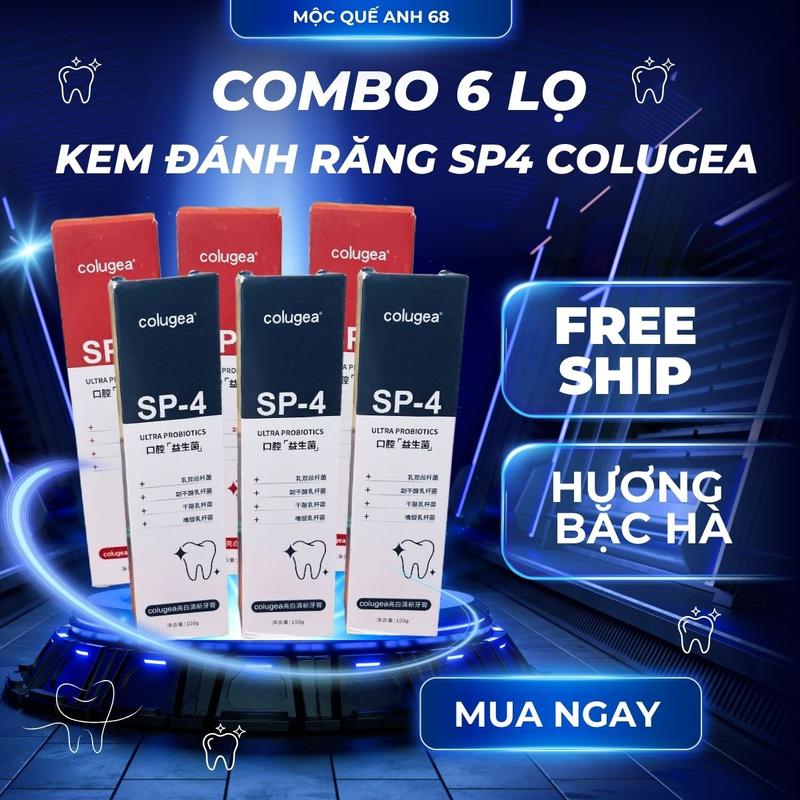KEM ĐÁNH RĂNG SP4 COLUGEA Hương Bạc Hà The Mát Hỗ Trợ Làm Trắng Làm Sáng Răng Giảm Hôi Miệng