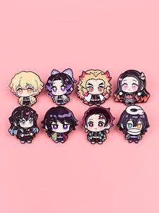 Set de 8 piezas de Pins de esmalte de Figuras de Anime lindas, Broches de estilo simple, Decoraciones para el cuello chidas, Insignias para mochila, Accesorios de moda para fiestas