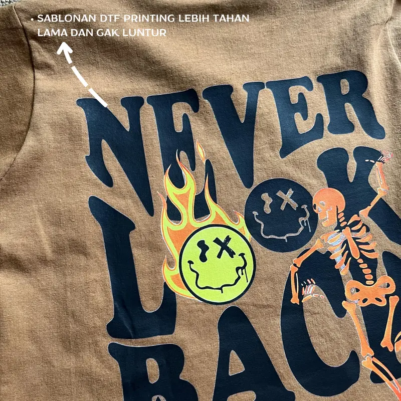 Kaos Anak Laki-Laki Balita dan Junior Never Look Back Motif Distro Katun 3-12 Tahun Fashion 3