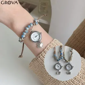 GROVA Jam Tangan Gelang Serut Wanita Analog Quartz Adjustable Diamond RM266