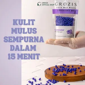 GROZIS Waxing Ketiak / Sugar Wax - LAVENDER 100gr - Brazilian Hard Wax Beans - Perontok Bulu / Hair Removal