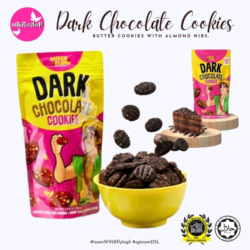 Choco Albab Trio Cookies | Flavoured Snack | Red Velvet, Dark Chocolate & Famous Mocha | Butter Cookies With Almond Nibs | SG Ready Stock | Great for dips | Crushed Ice Blended Toppings | Kuih Raya cookie 3