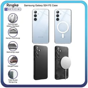 Casing Ringke Compatible For Samsung Galaxy S24 FE Fusion / Fusion Magnetic / Onyx / Onyx Magnetic Matte Clear Camo Black Magsafe Case Tahan Banting Slim Armor Anti Crack Hardcase Softcase Tipis Military Drop Screen Protector Tempered Glass