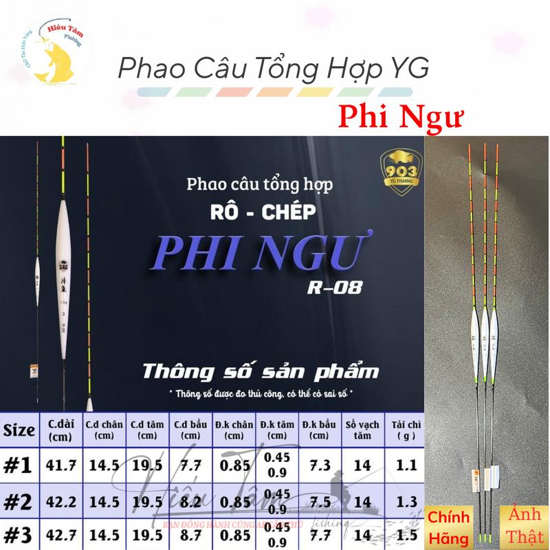  Phao Câu YG Phi Ngư R-08 TH2 Phao Câu Đài Tổng Hợp chuyên rô chép tăm phao dẹt sáng  chính hãng  