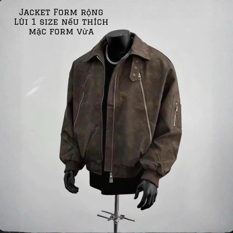 Áo Khoác Da Loang V2 - Form Poxy - Chất Da PU - Phối Túi Dây Kéo Nam Tính - Phong Cách Hàn Quốc