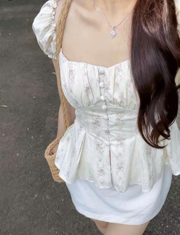 ÁO ÔM XÒE CÓ TAY ,Phối nút bọc , lưng chun ,có mút , may 2 lớp ,size SML ( A110)