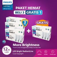 Gambar Beli 3 Gratis 1 Philips LED Bright Multipack RadiantLine 12W 6500K Putih dari Philips Lighting Indonesia Kota Administrasi Jakarta Utara 1 Tokopedia