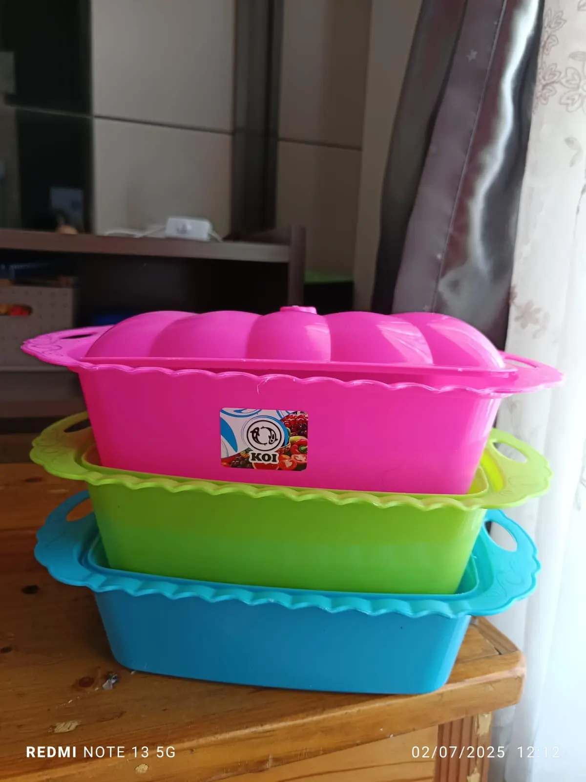 3 pcs Tempat Sayur segi Plus Tutup KOI / Basi Sayur segi Wadah Prasmanan / Tempat Sayur Prasmanan