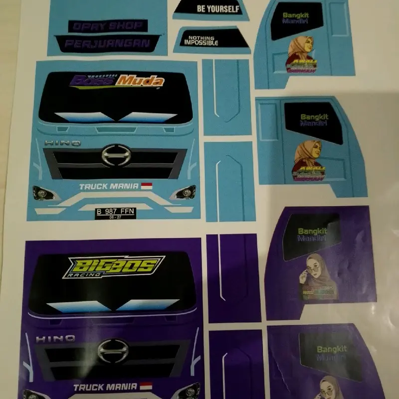 stiker mobilan miniatur trek Hino preasi 02u 3