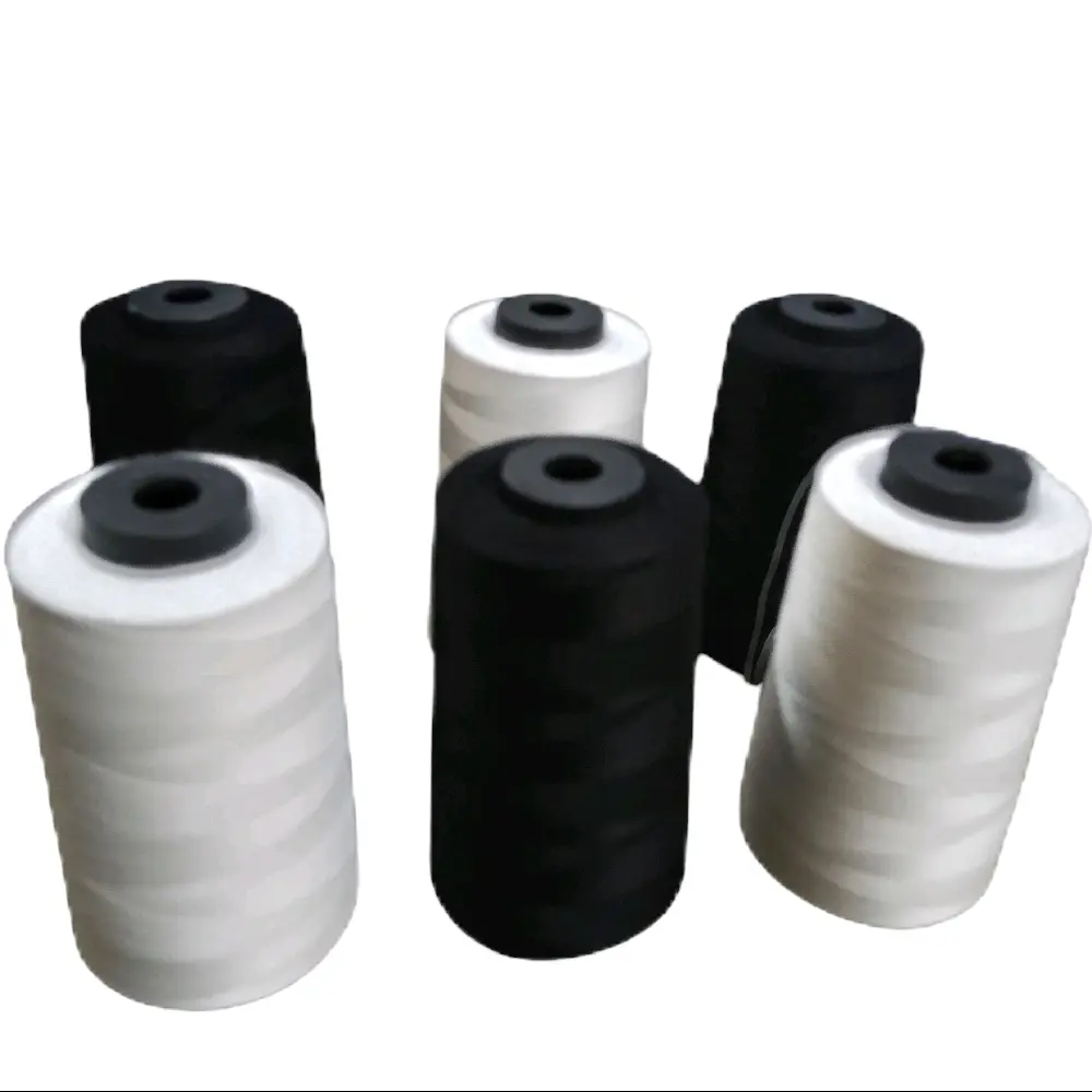 Benang Jahit Hitam Putih Kones Besar 40/2 Panjang 4000-5000 Yard Ideal untuk Proyek Jahit Banyak Warna Hitam Putih Spesifikasi 40/2