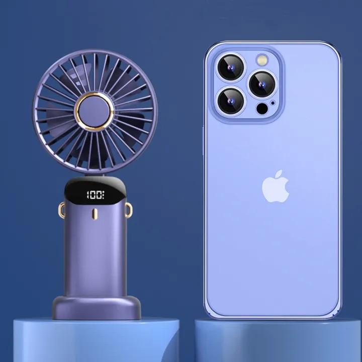 Cầm tay Mini Portable Folding Nhỏ Fan Màn hình kỹ thuật số USB sạc Desktop Mini Electric Fan 6