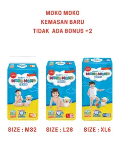 POPOK CELANA GENKI MOKO MOKO PANTS M32[34] L28 [L30]  XL26 XXL24 MOKOMOKO POPOK BAYI SEKALI PAKAI Diapers